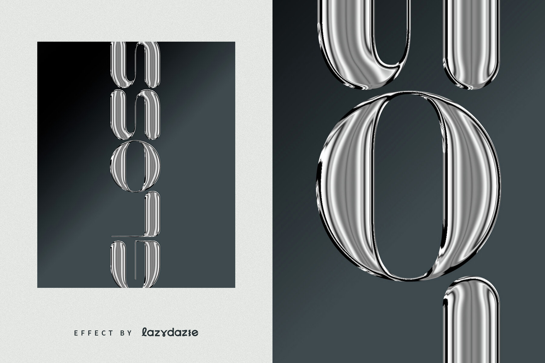 Silver Chrome Text Effect Mockup 6