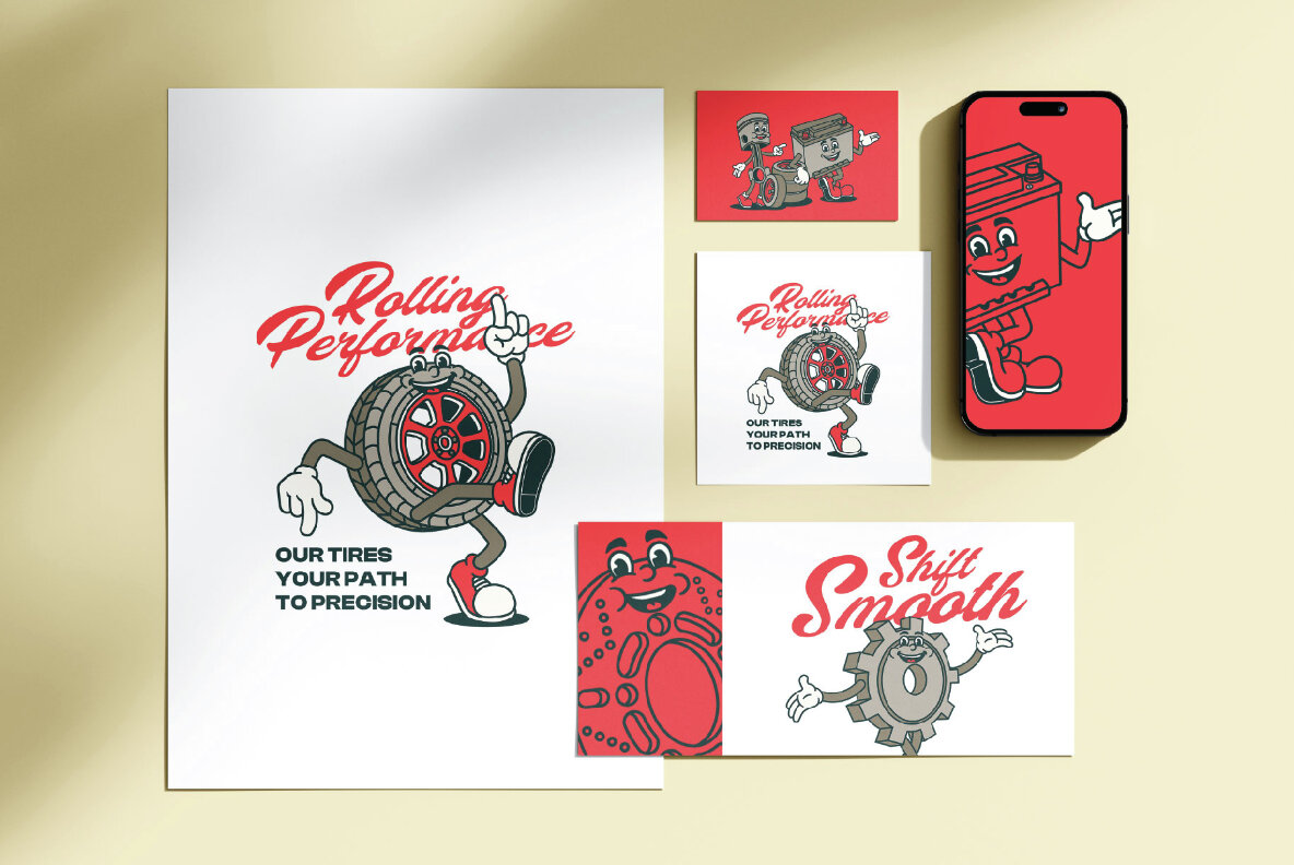 Retro Spare Part Character Illustration 4