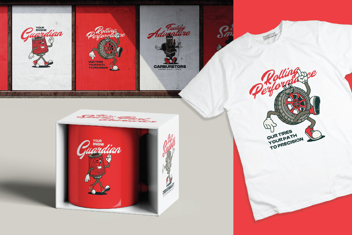 Retro Spare Part Character Illustration 5