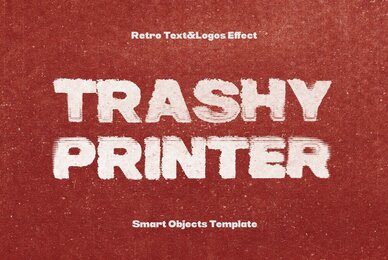Trashy Printer Text and Logos Effect