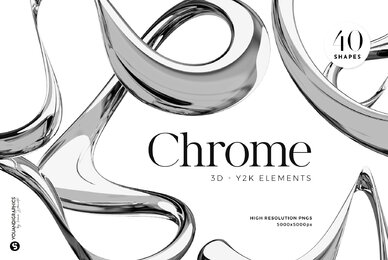 Liquid Chrome Abstract 3D Elements