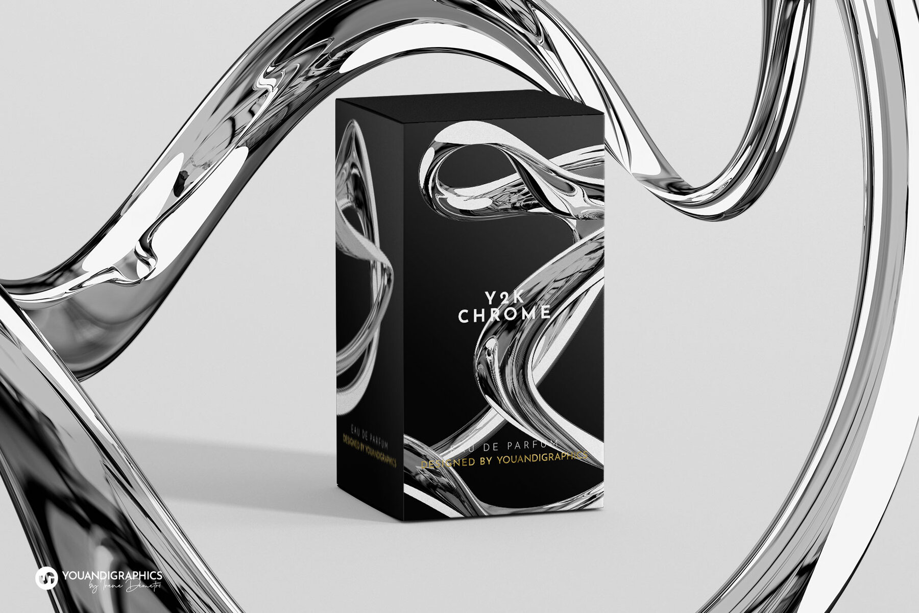 Liquid Chrome Abstract 3D Elements 7