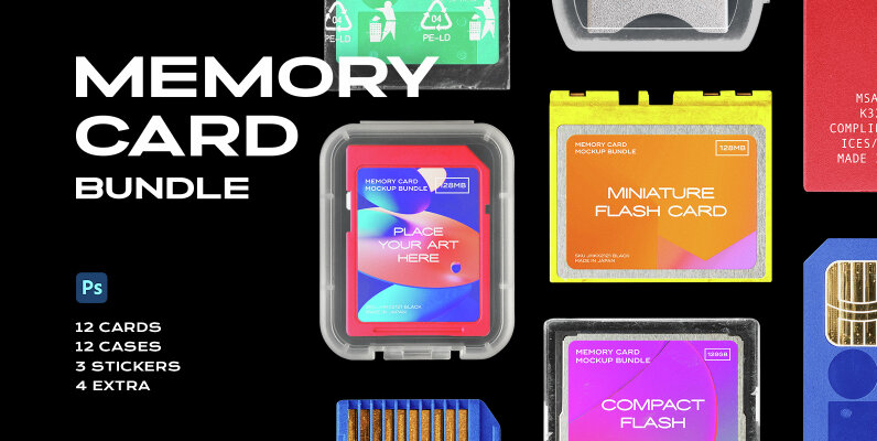 Memory Card Mockup Template SD