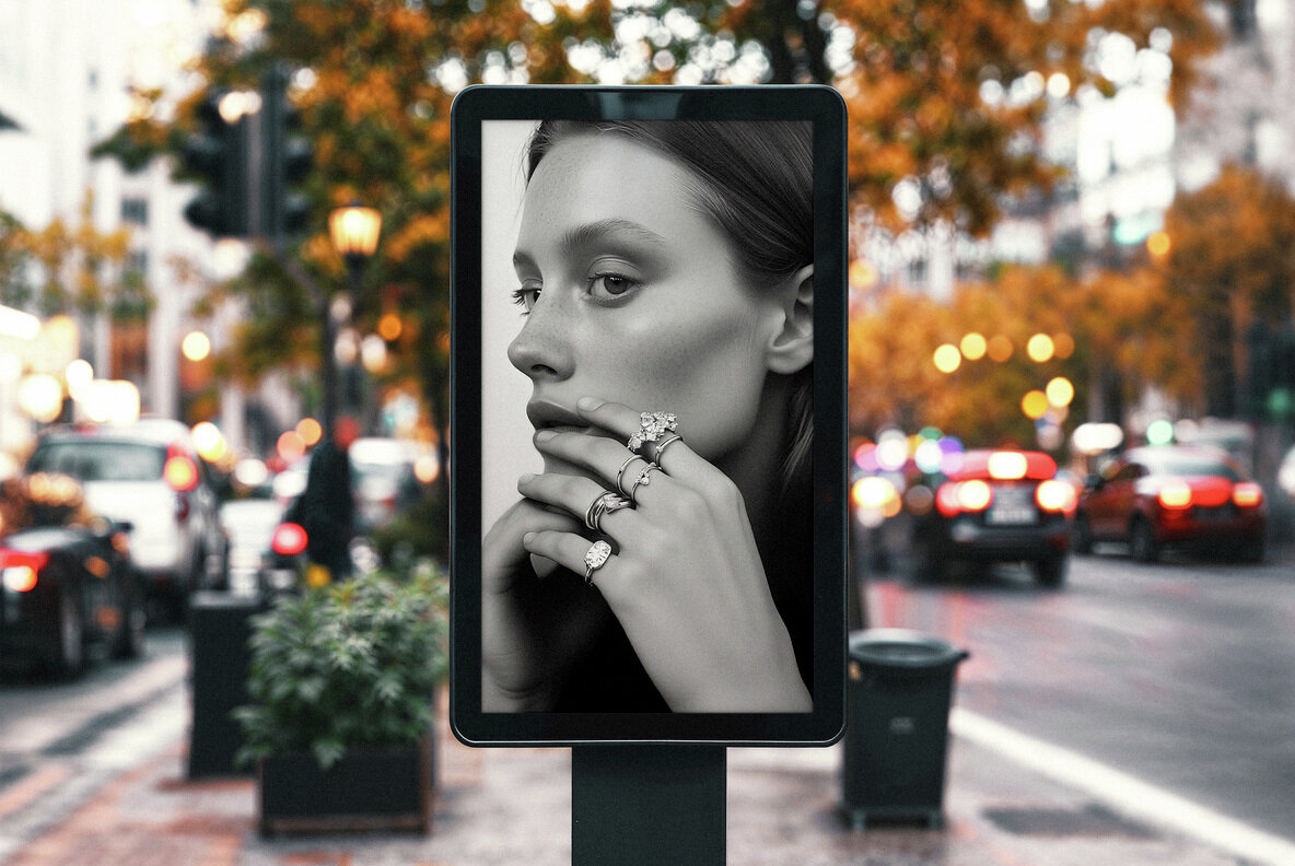 Outdoor Vertical Billboard Mockup 2