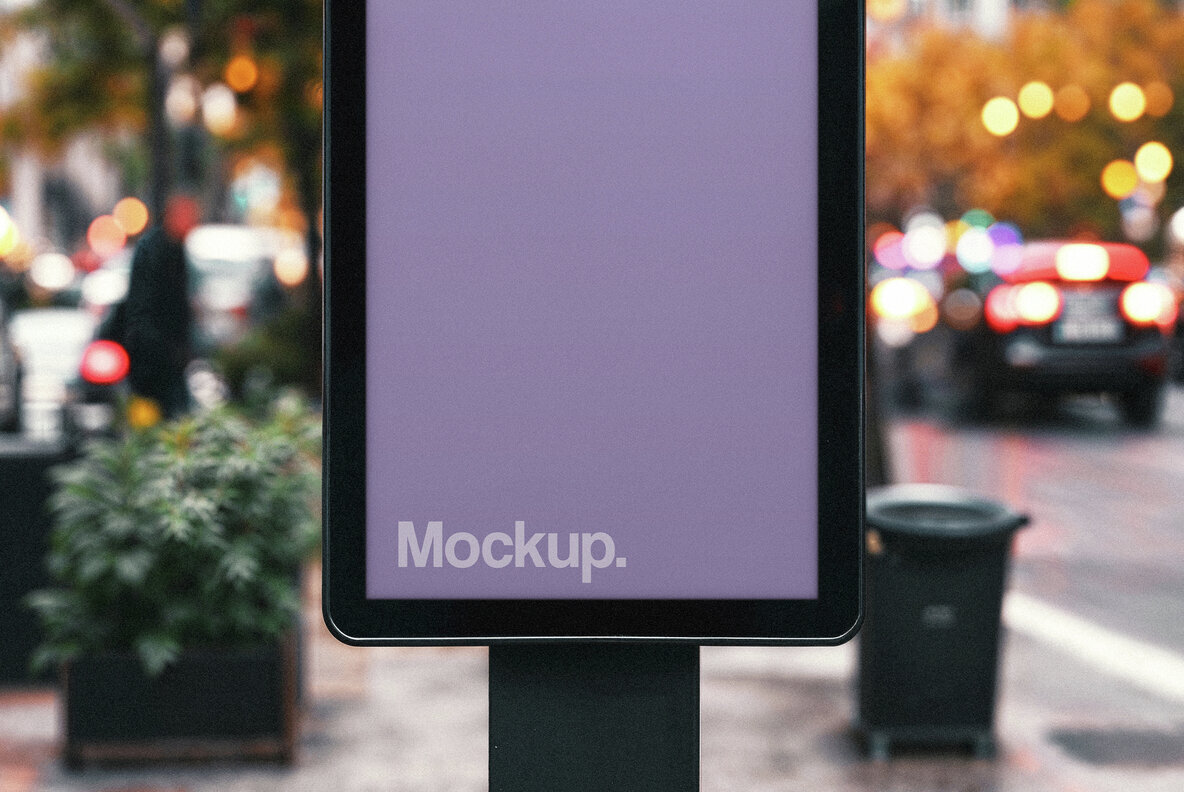 Outdoor Vertical Billboard Mockup 3
