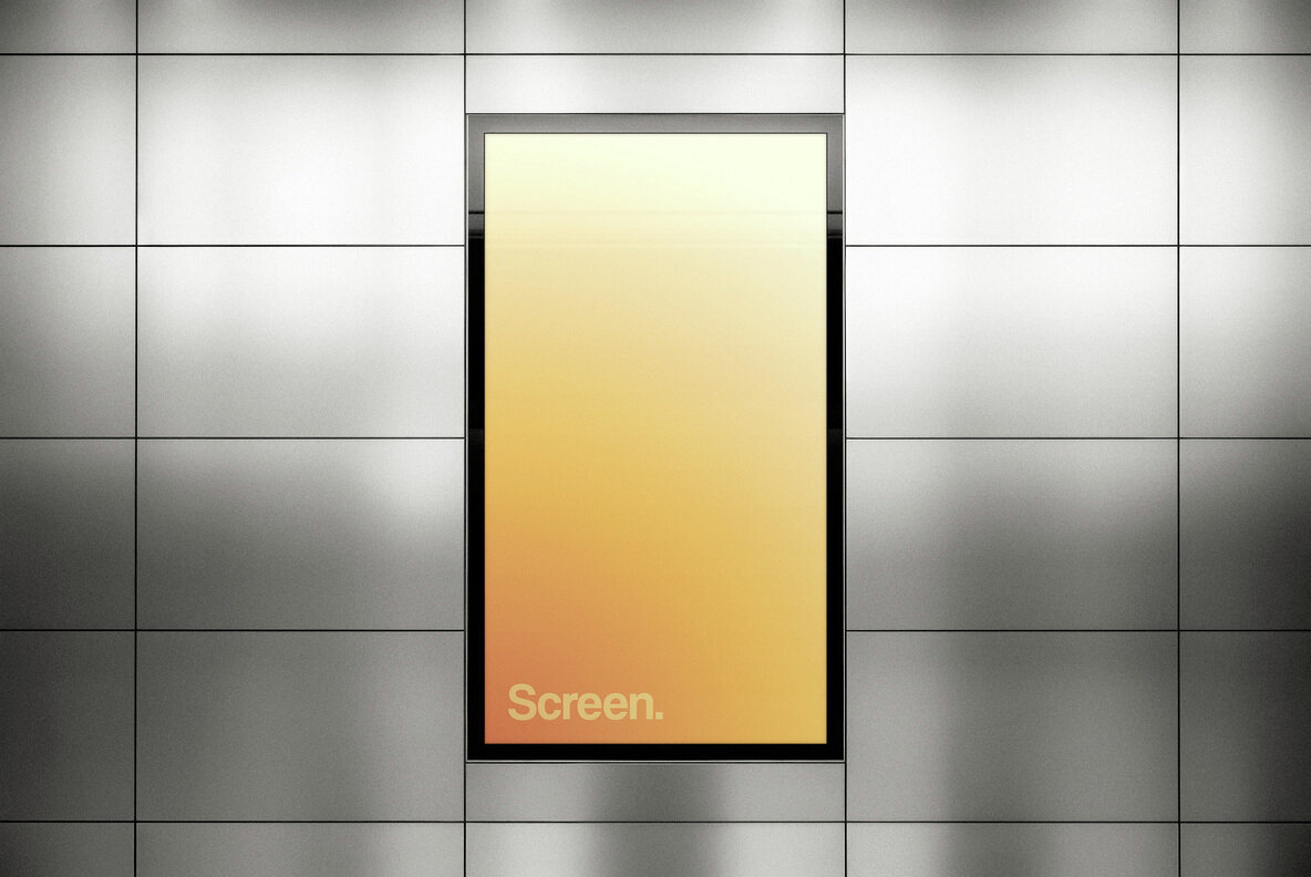 Vertical Metal Panels Screen Mockup 1