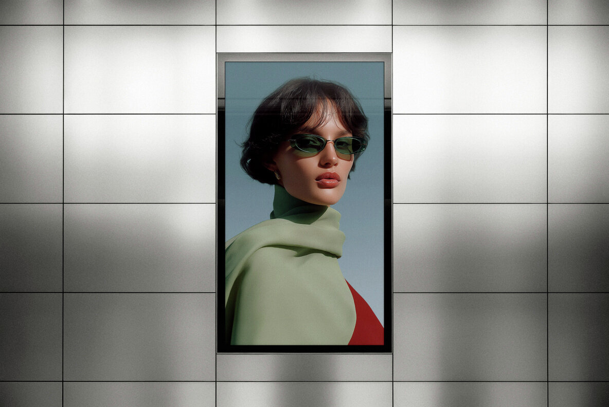 Vertical Metal Panels Screen Mockup 2