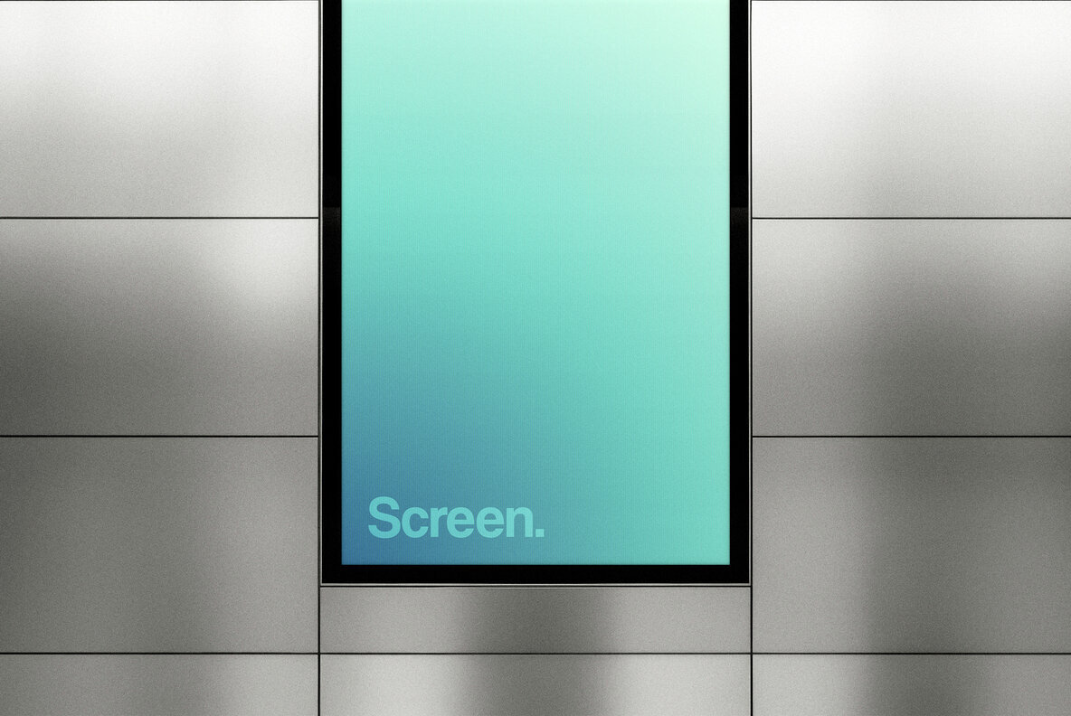 Vertical Metal Panels Screen Mockup 3