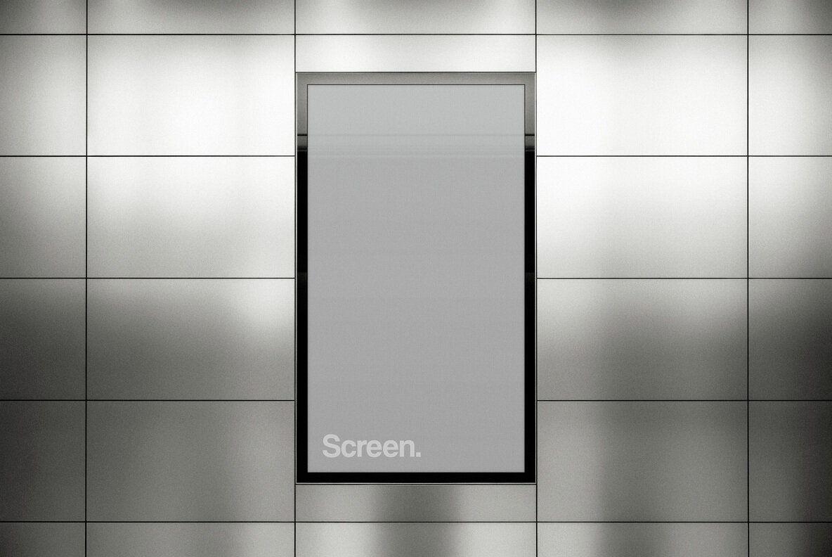 Vertical Metal Panels Screen Mockup 4