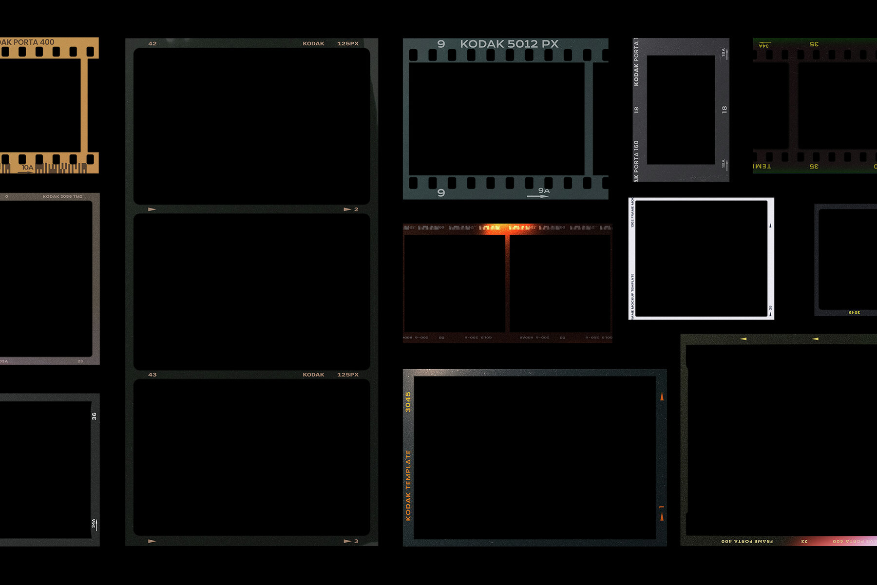 Film Frame Mockup Template Mini Pack 40