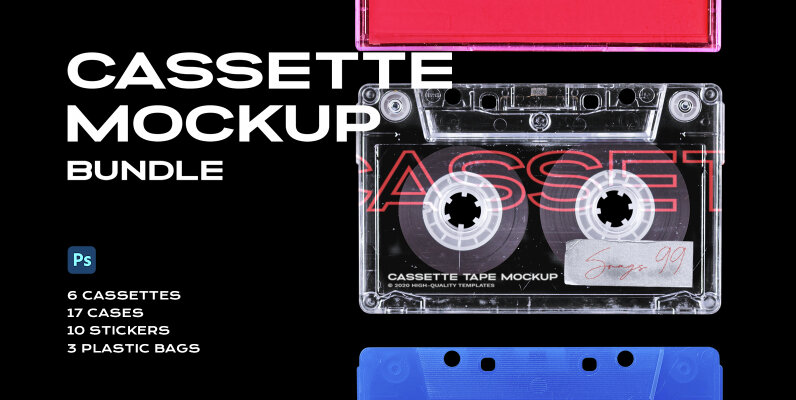 Cassette Tape Mockup Bundle Plastic