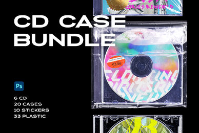 CD Case Mockup Template Bundle Disc