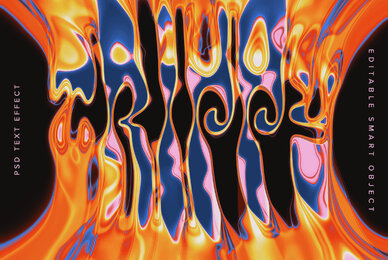 Trippy Melting Text Effect Mockup