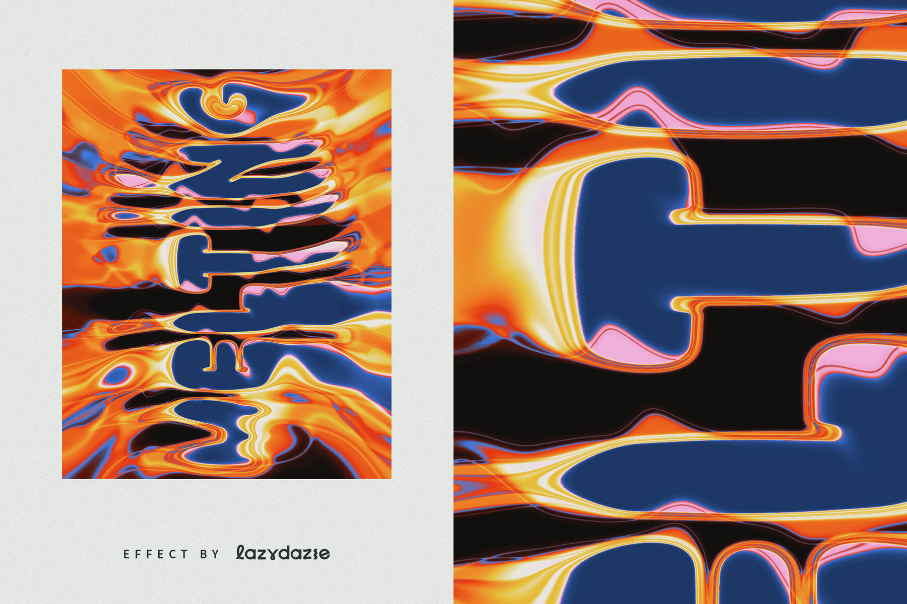 Trippy Melting Text Effect Mockup 6