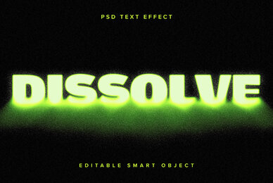 Green Dissolving Text Effect Mockup
