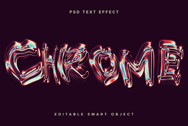 Distorted Chrome Text Effect Mockup
