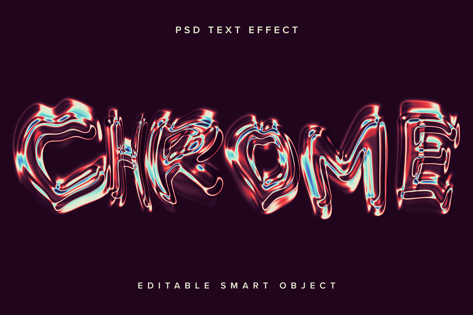 Distorted Chrome Text Effect Mockup 1