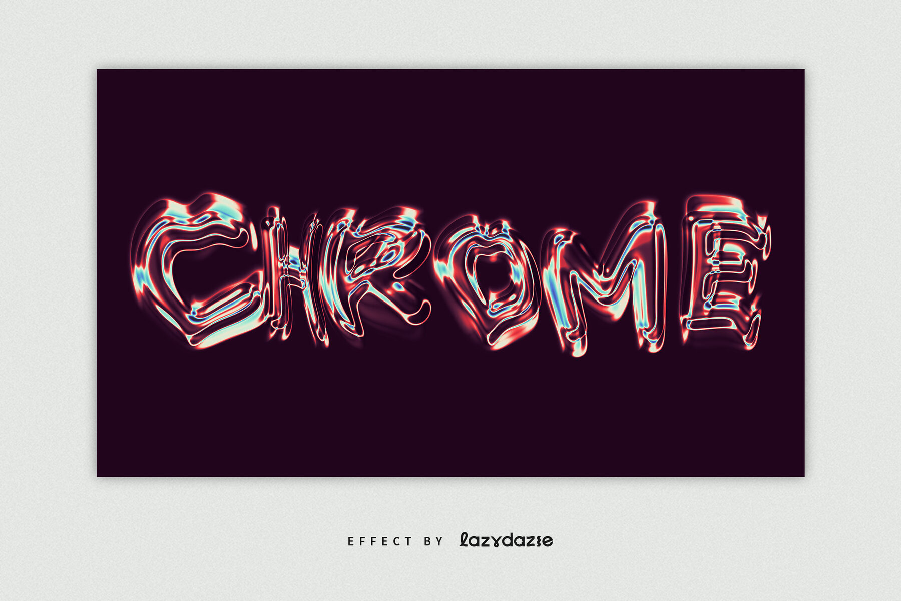 Distorted Chrome Text Effect Mockup 2