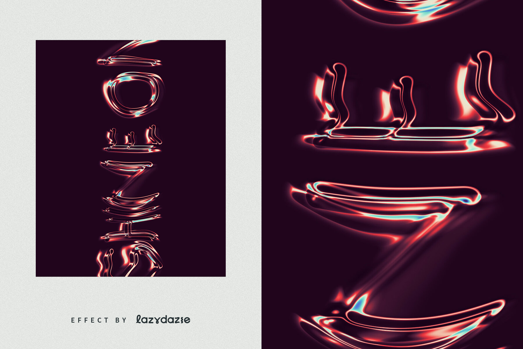 Distorted Chrome Text Effect Mockup 6