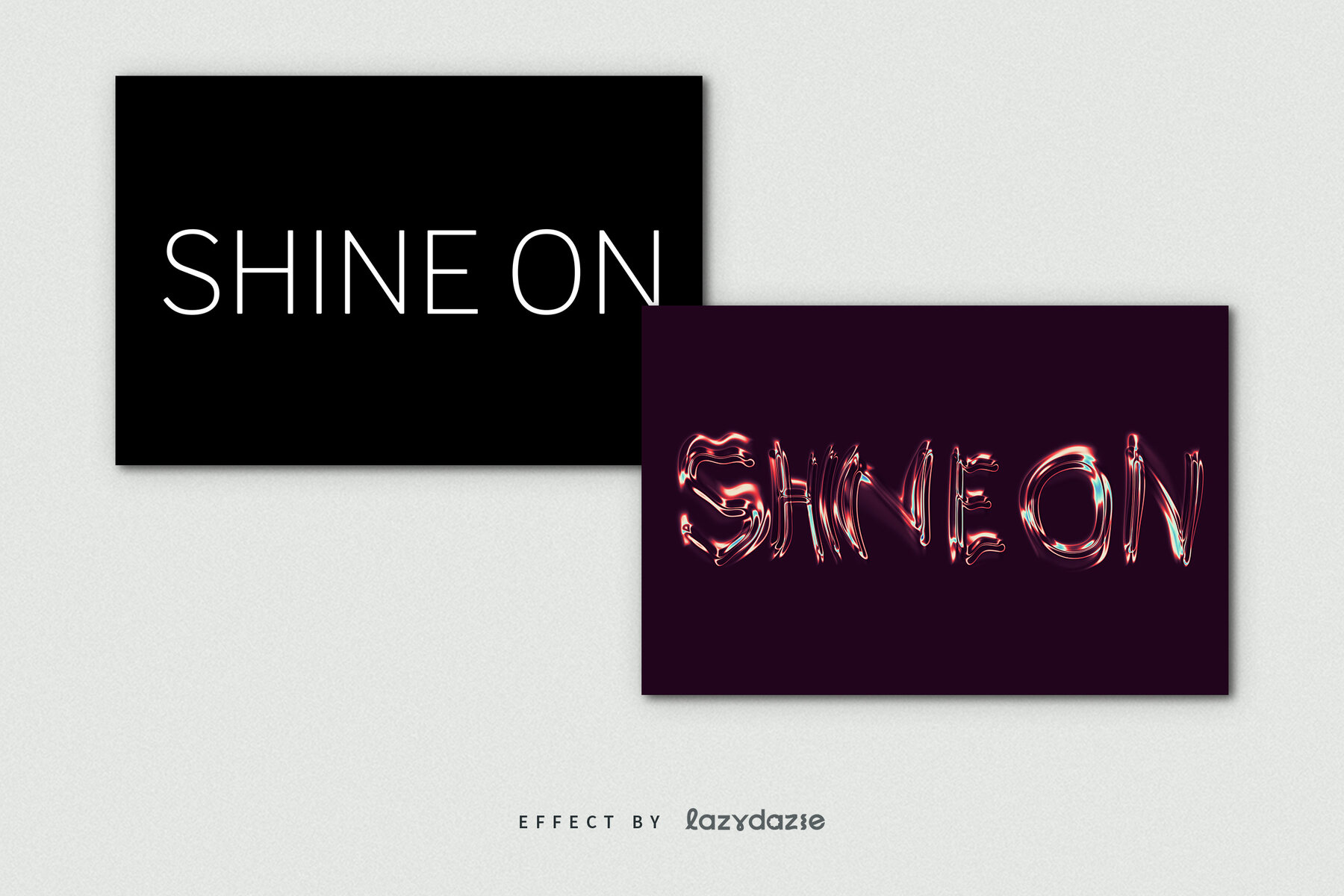 Distorted Chrome Text Effect Mockup 7