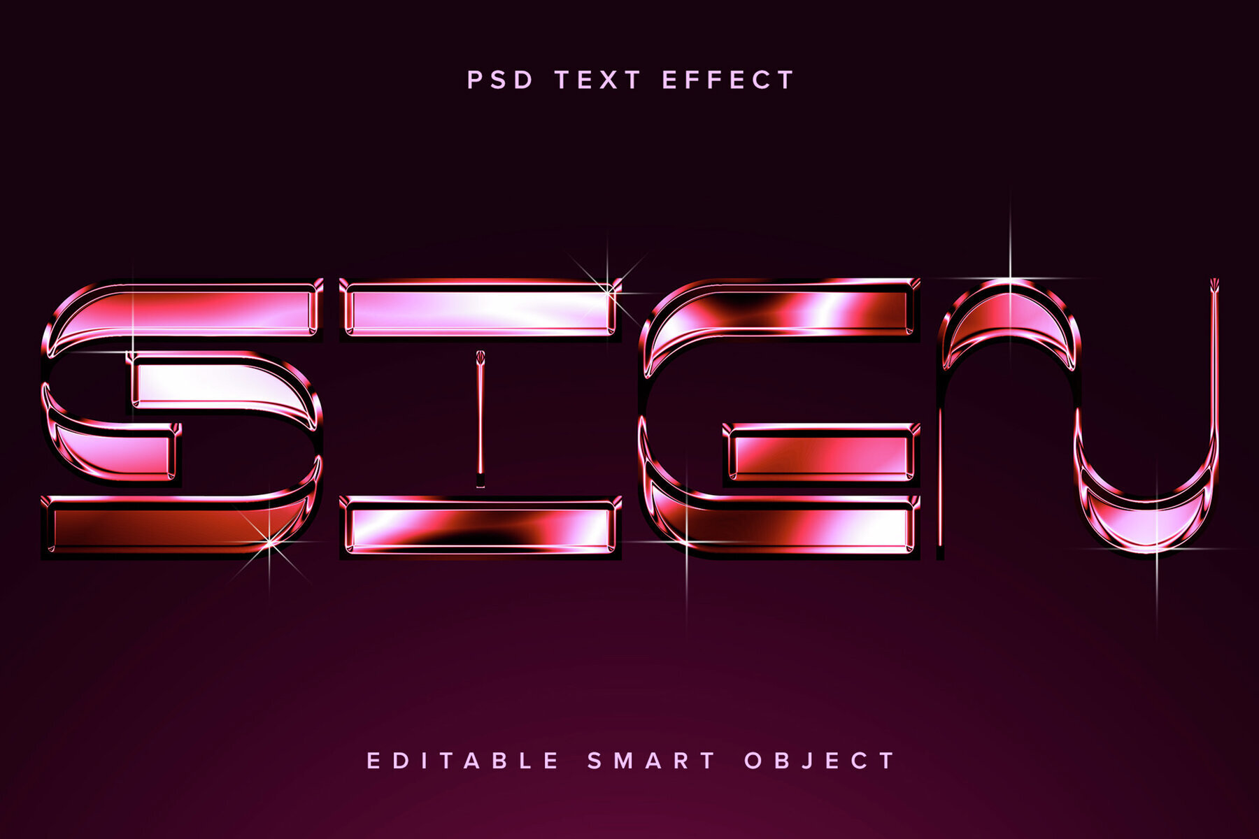 Pink Chrome Text Effect Mockup 1