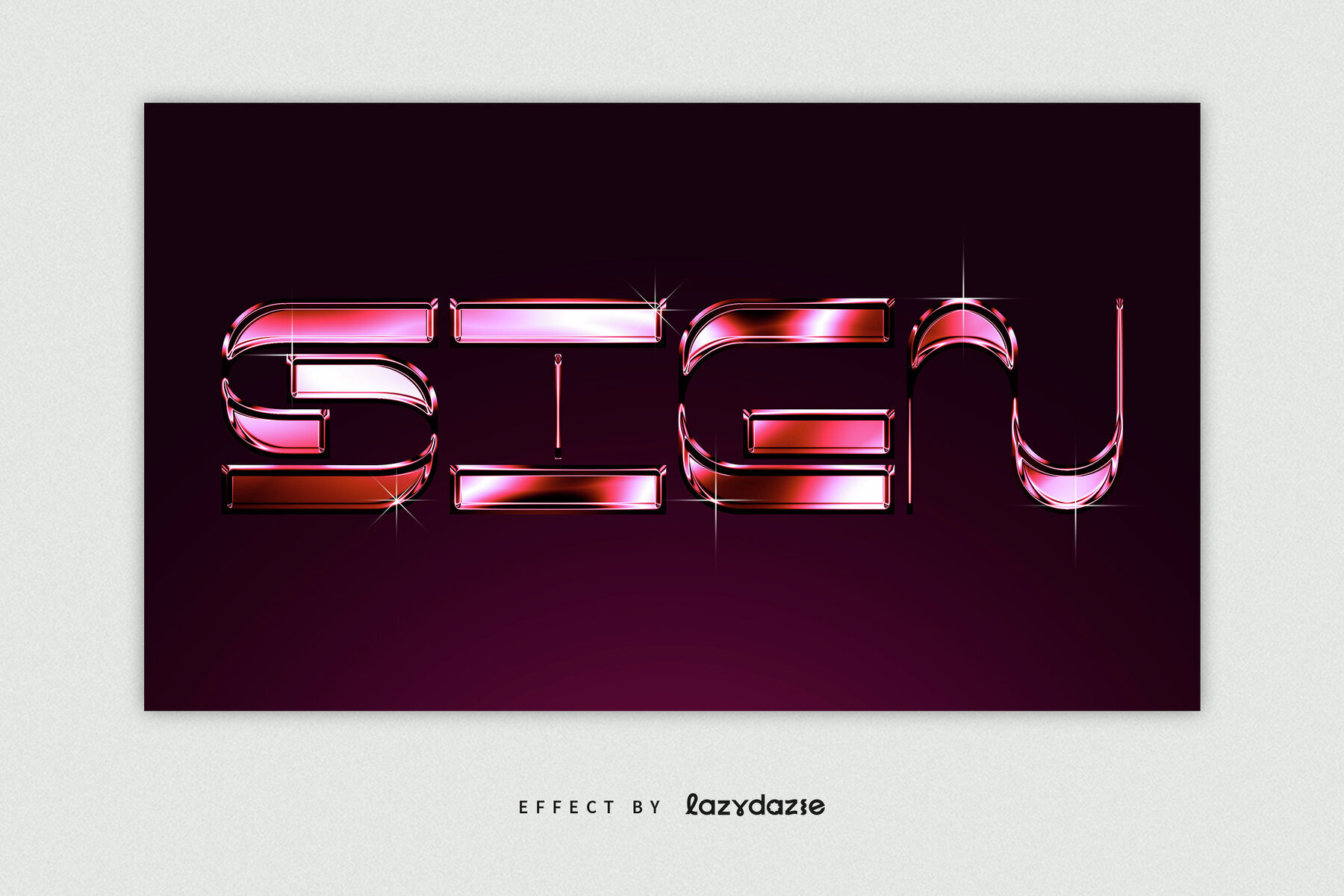 Pink Chrome Text Effect Mockup 2