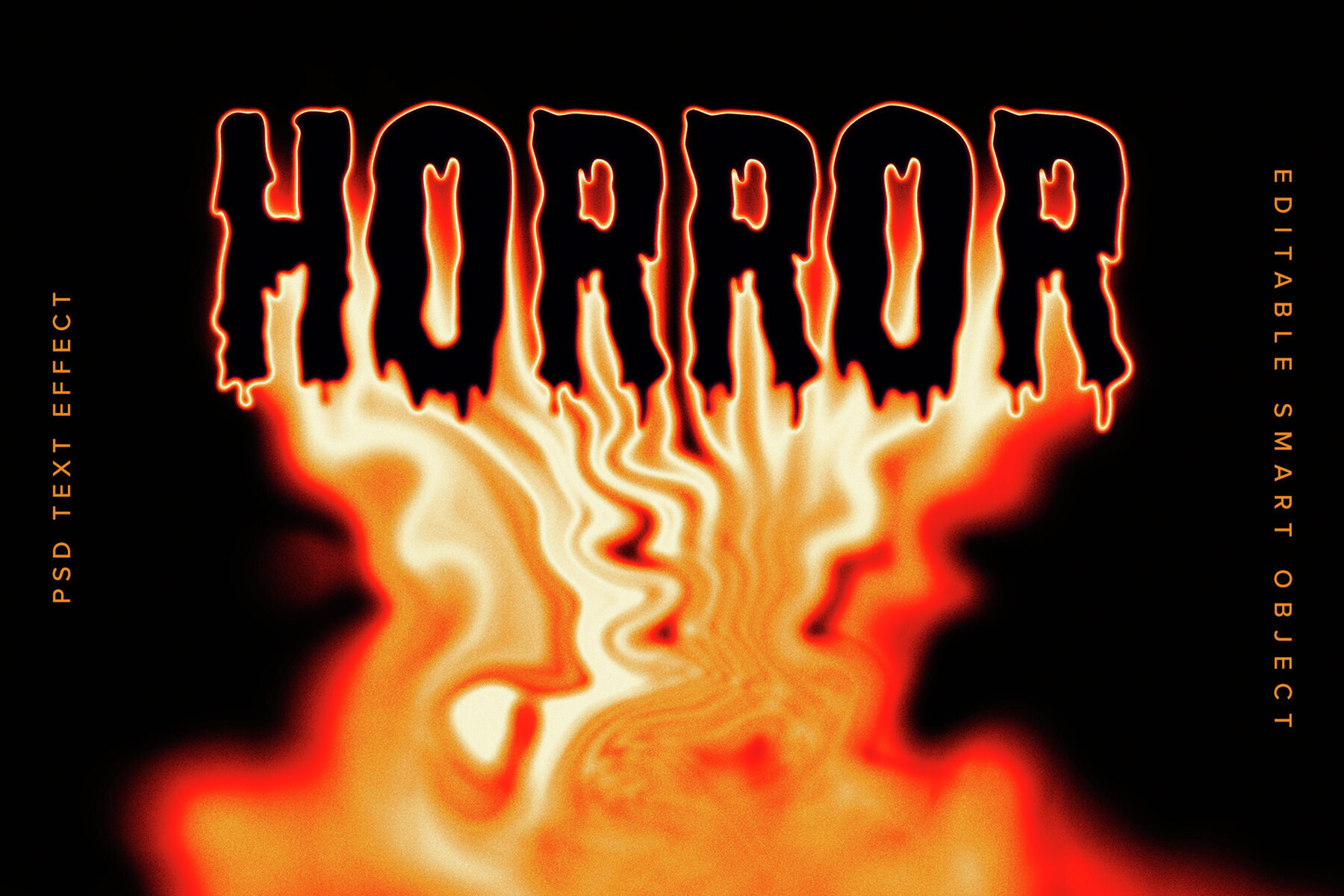 Orange Melting Text Effect Mockup 1