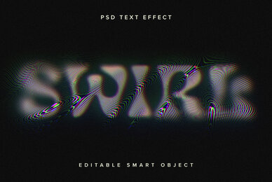Psychedelic Swirl Text Effect Mockup
