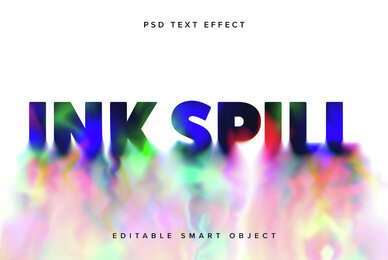 Colourful Melting Text Effect Mockup