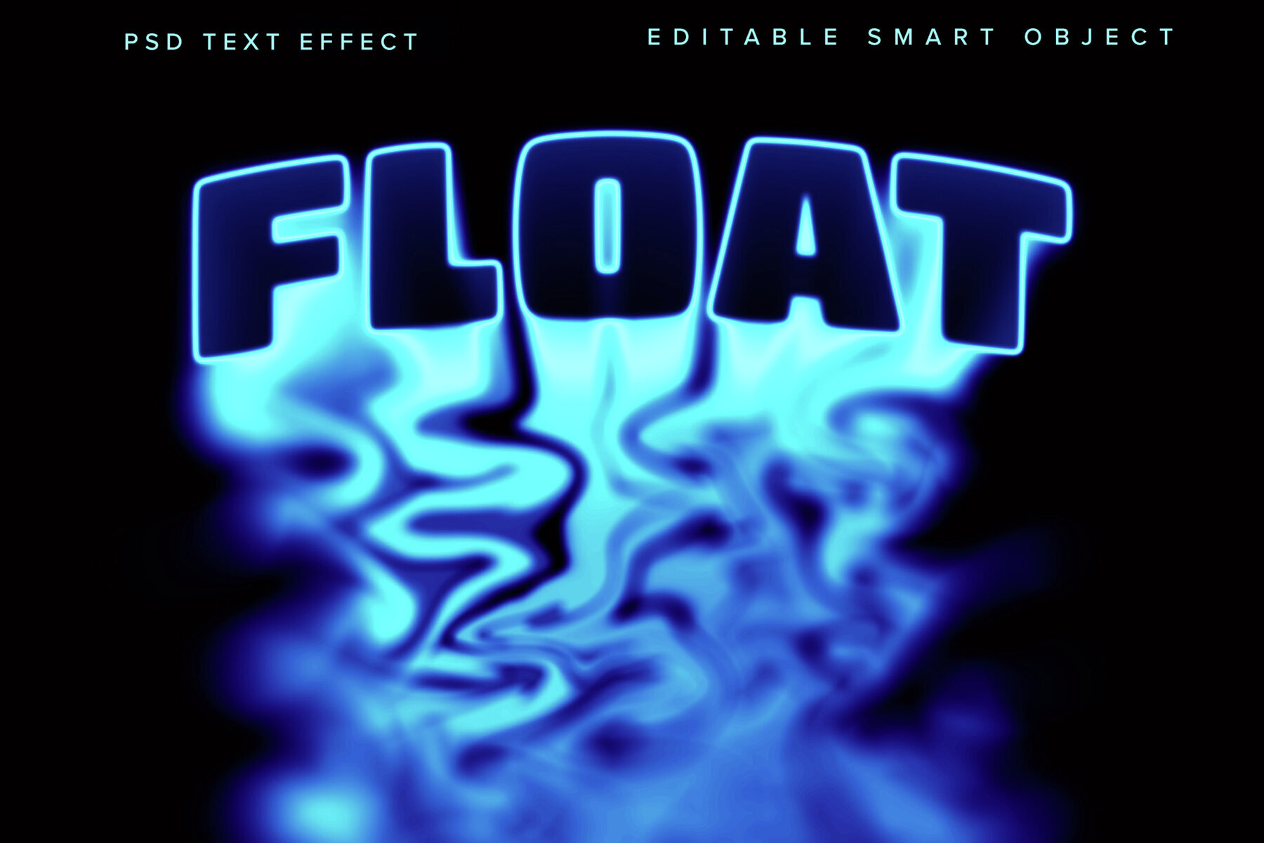 Blue Dissolving Text Effect Mockup 1