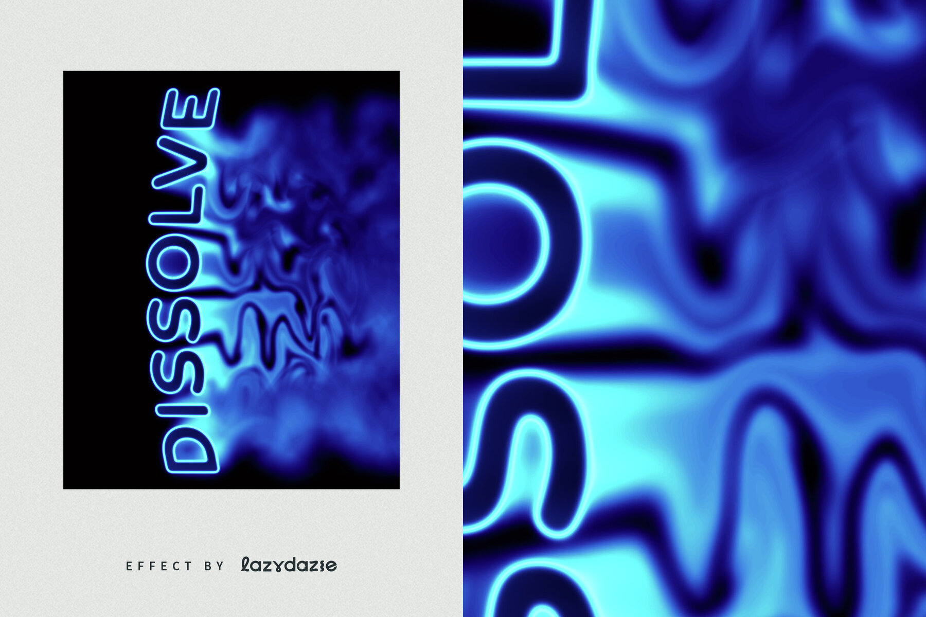 Blue Dissolving Text Effect Mockup 6