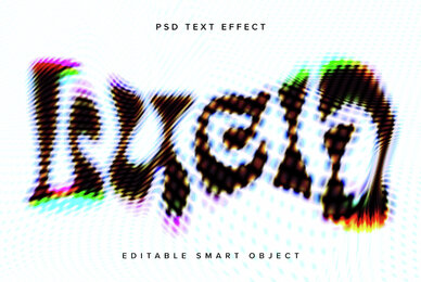 Warped Text Effect Mockup