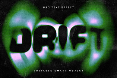 Distorted Text Effect Mockup