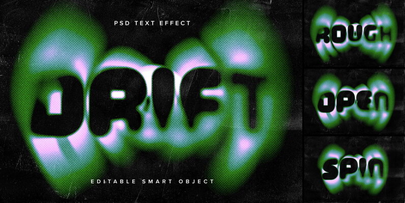 Distorted Text Effect Mockup
