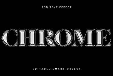 Silver Chrome Text Effect Mockup