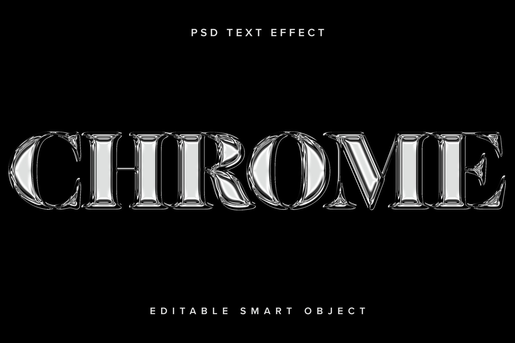 Silver Chrome Text Effect Mockup 1