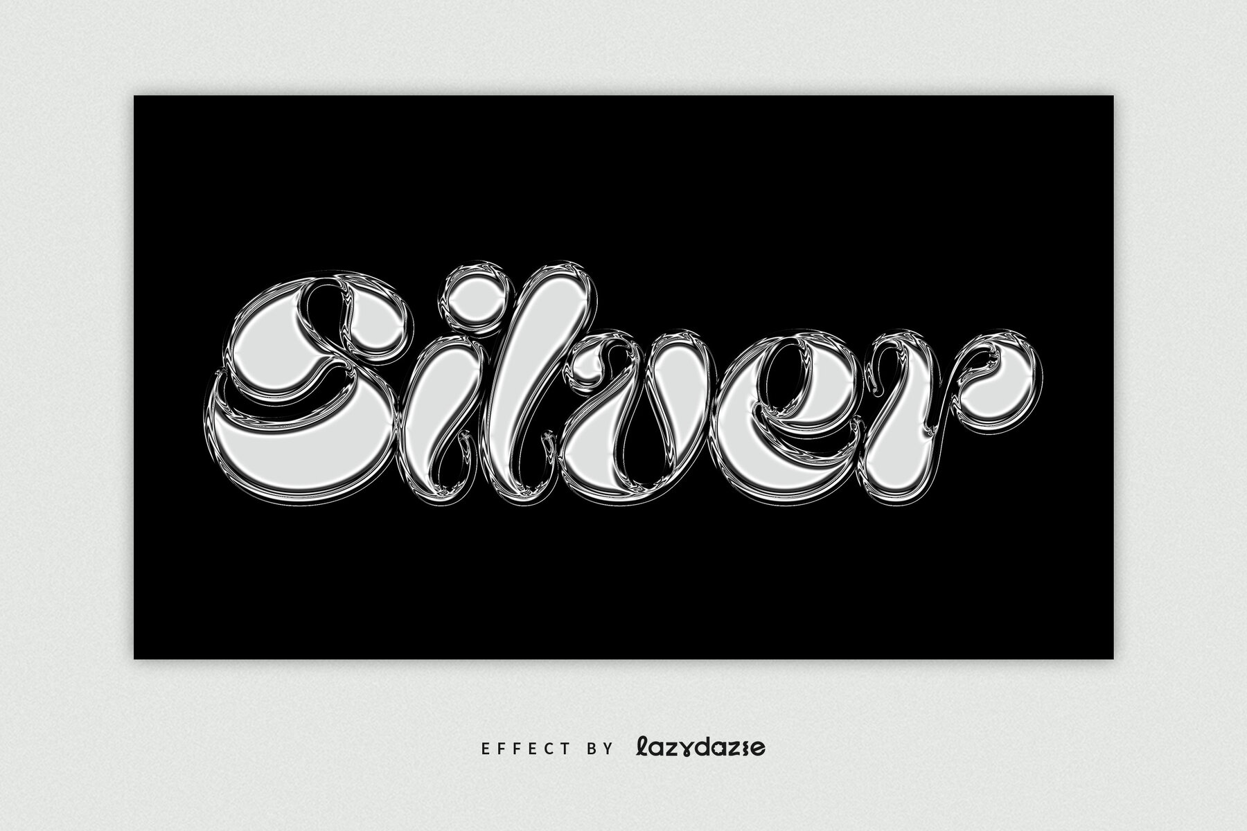 Silver Chrome Text Effect Mockup 5