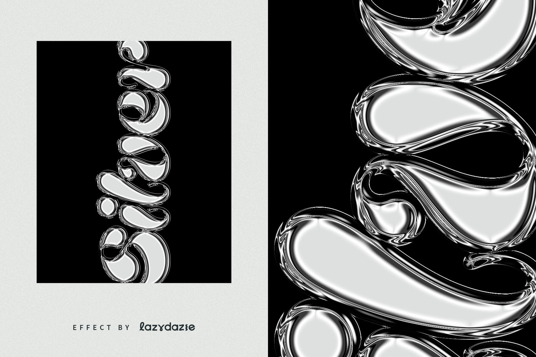 Silver Chrome Text Effect Mockup 6