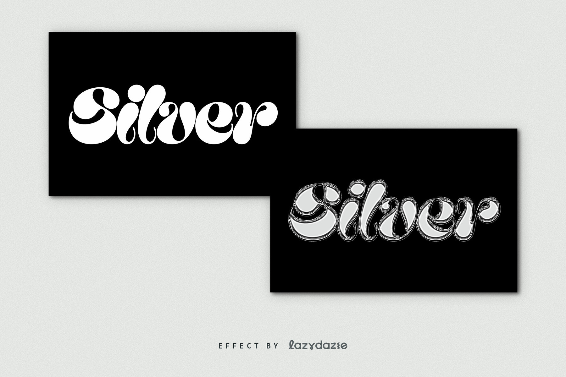 Silver Chrome Text Effect Mockup 7