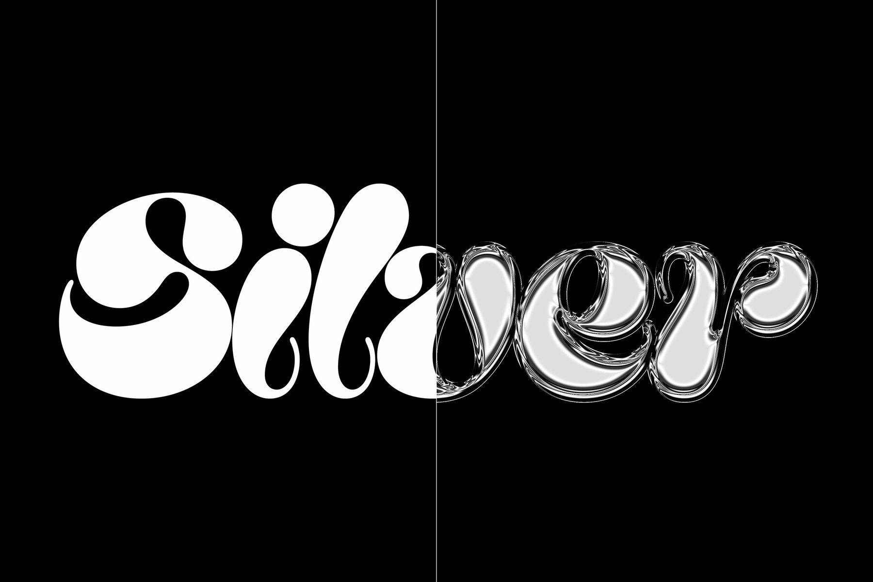 Silver Chrome Text Effect Mockup 8