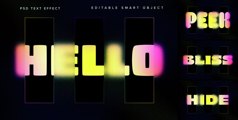 Frosted Glass Texture Text Effect Mockup