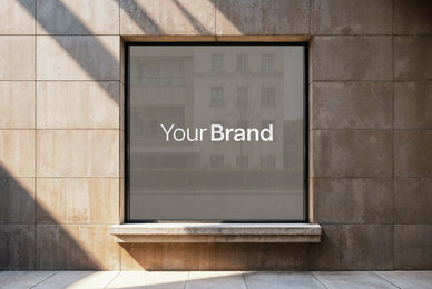 Square Window Sticker Mockup