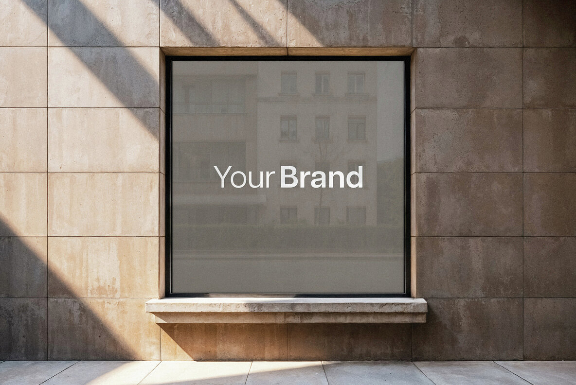 Square Window Sticker Mockup 1