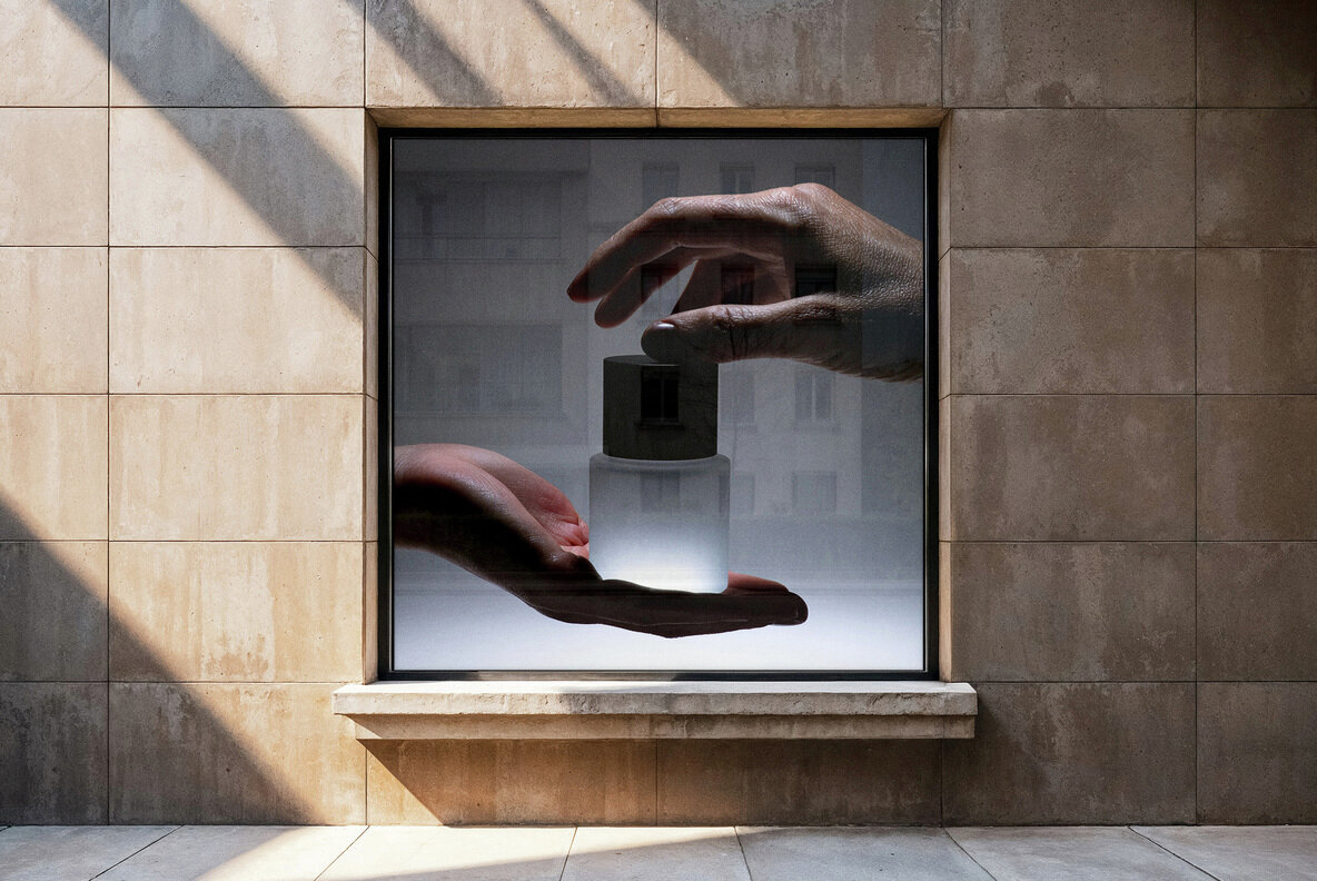 Square Window Sticker Mockup 2