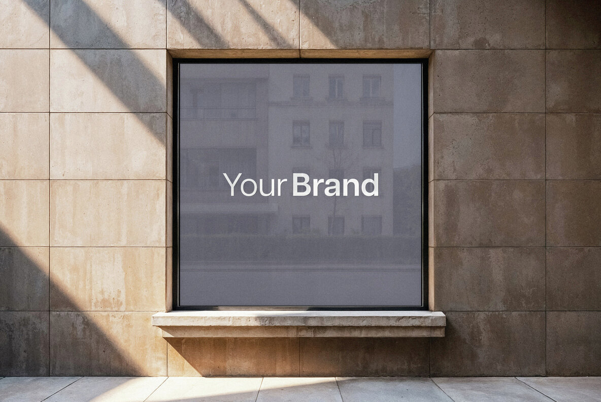 Square Window Sticker Mockup 3