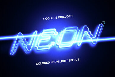 Colored Neon Light Text Effect