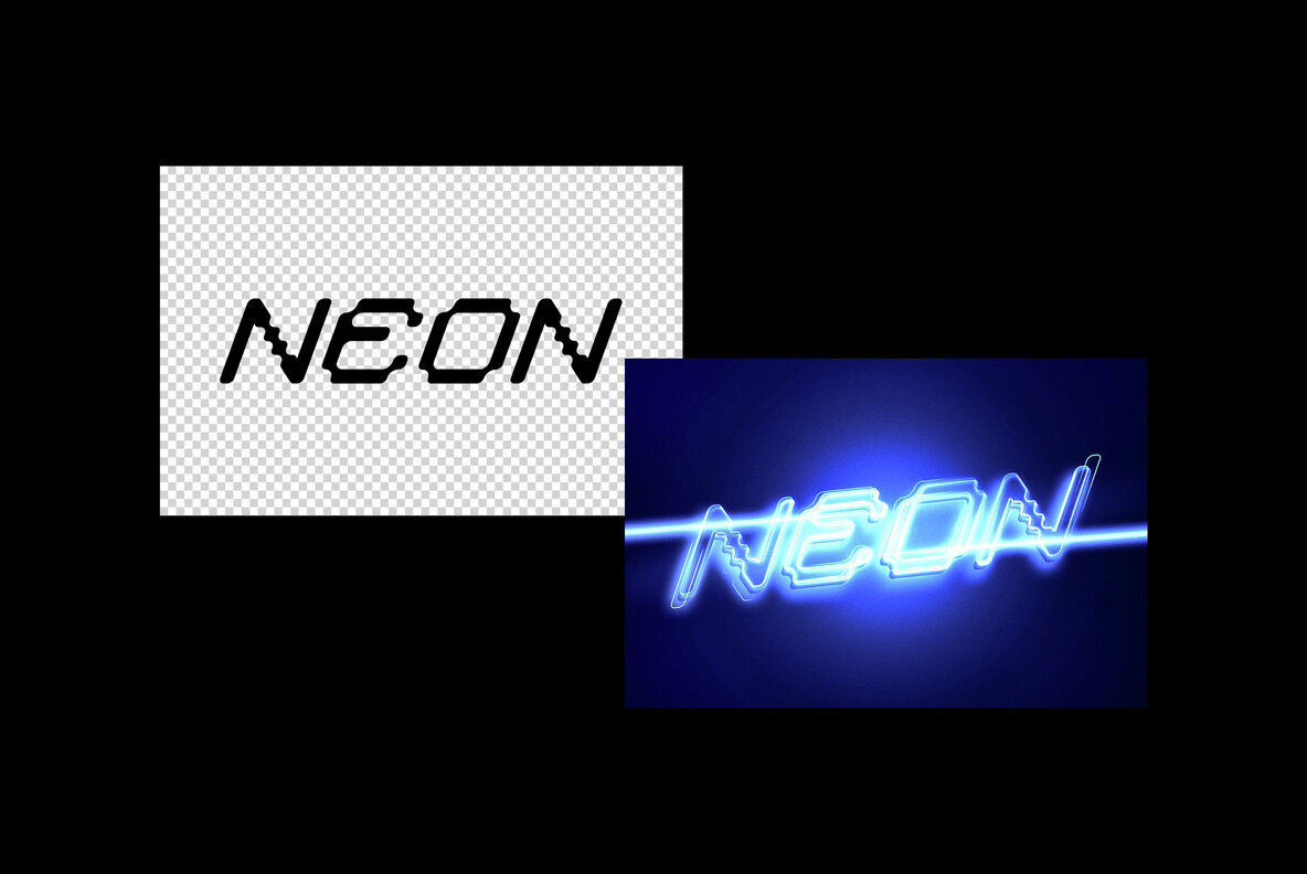 Colored Neon Light Text Effect 5