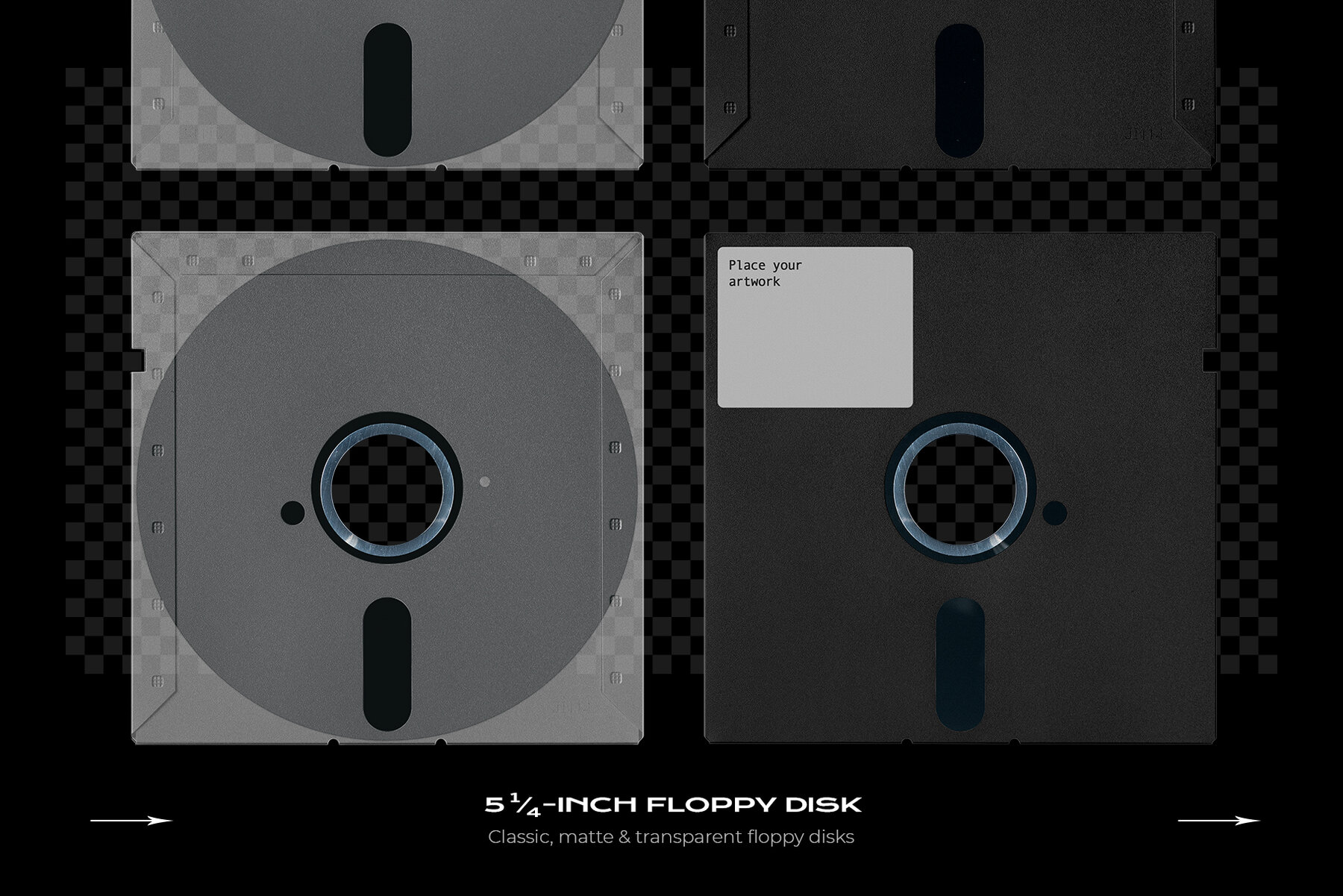 Floppy Disk Retro Mockup Template Bundle 4