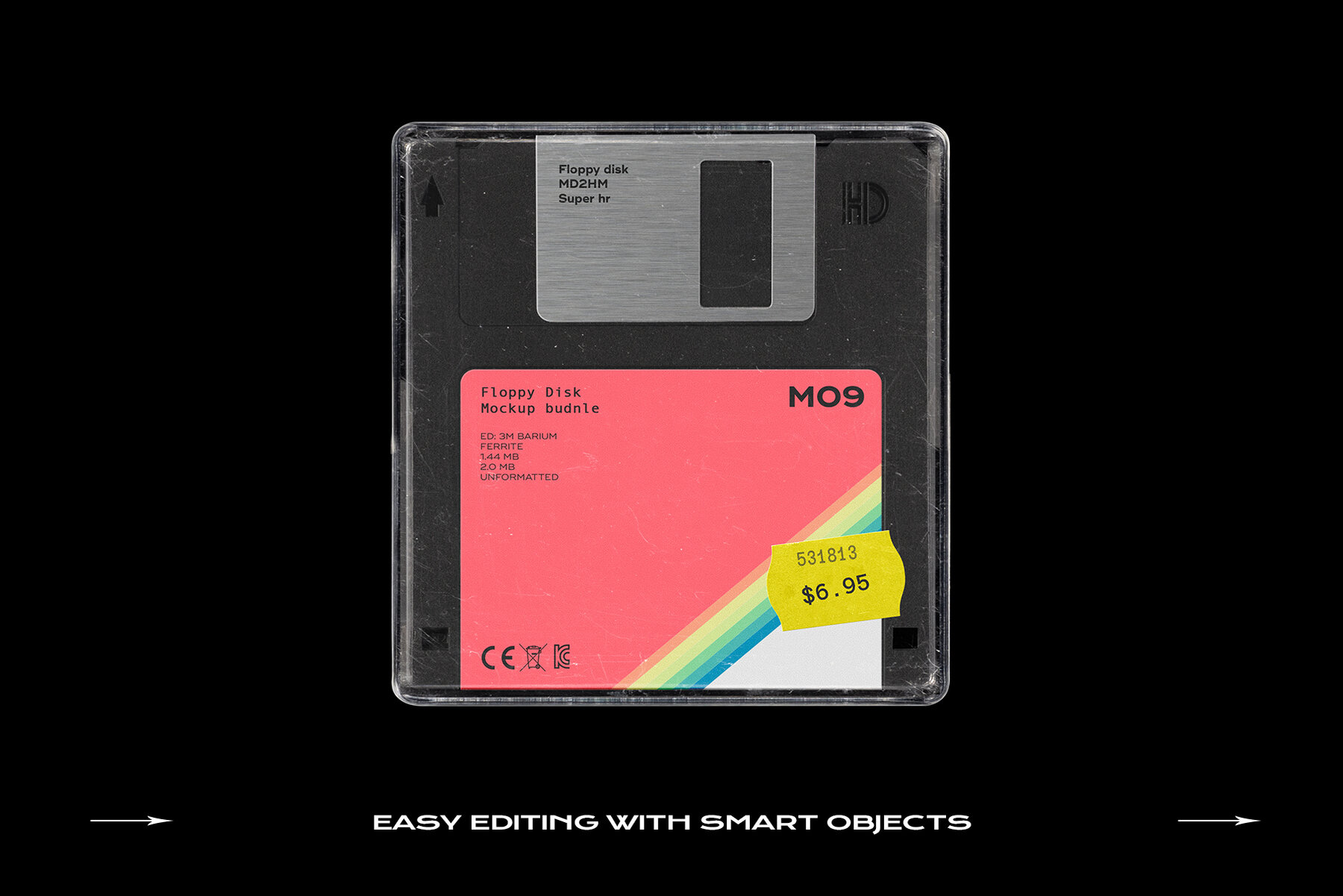Floppy Disk Retro Mockup Template Bundle 12