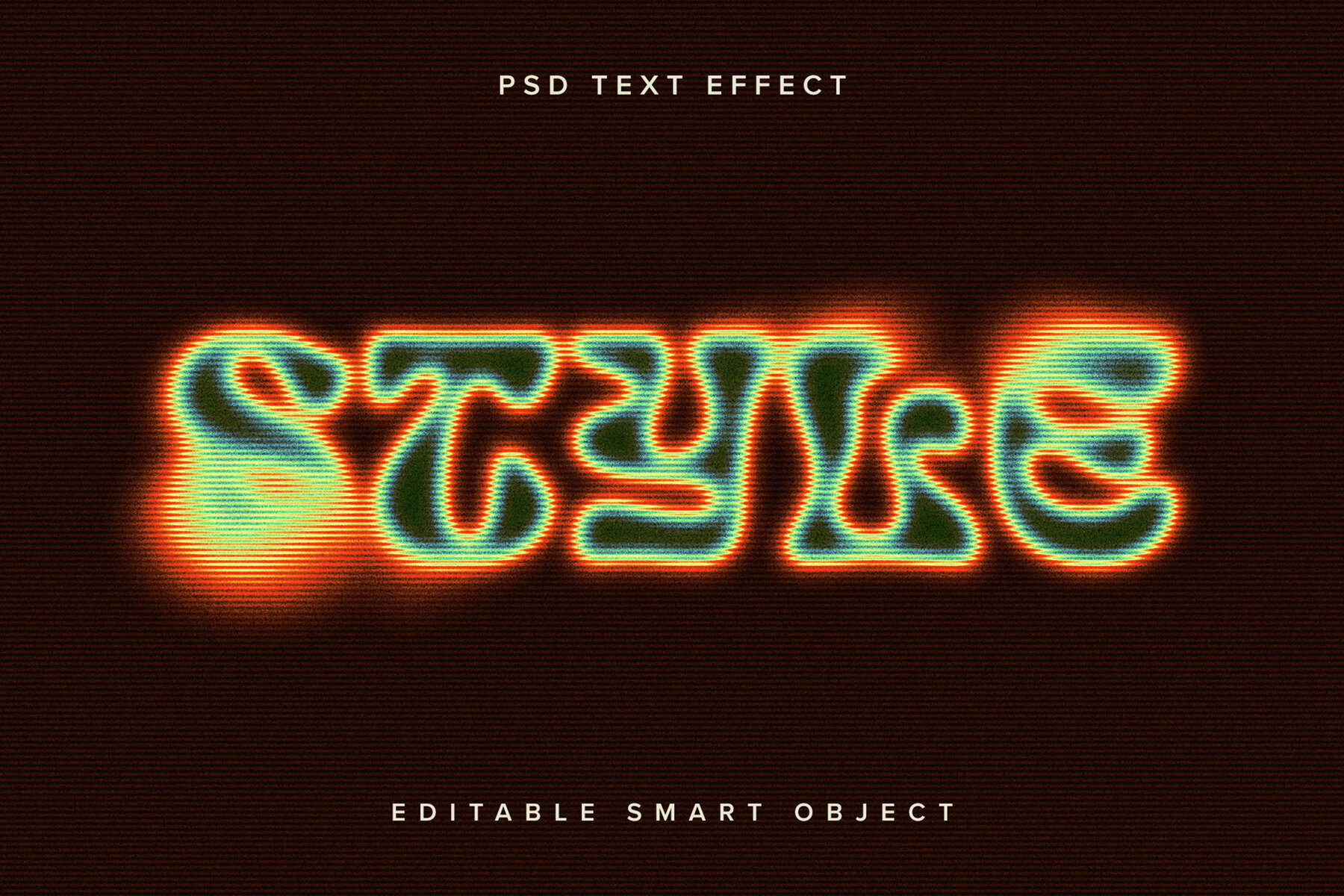 Colourful Dissolving Text Effect Mockup 1